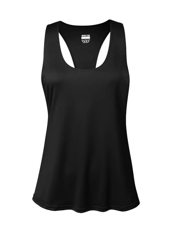 Black quick-dry sleeveless yoga top, breathable running fitness tank for women - SF1587.